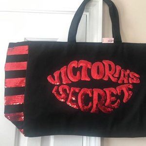 Victoria's Secret Black w/Red Weekend/Travel Bag